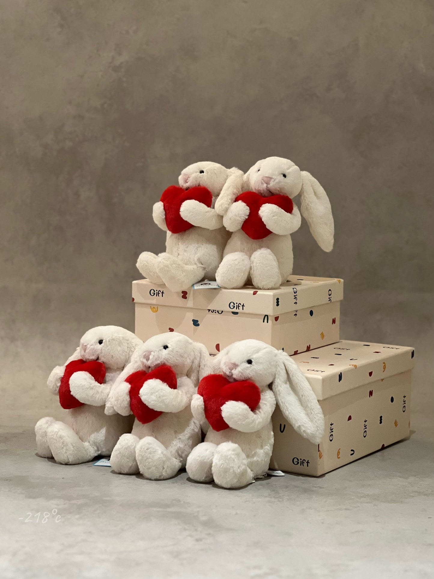 【現貨】JellyCat情人節限定白兔X愛心款